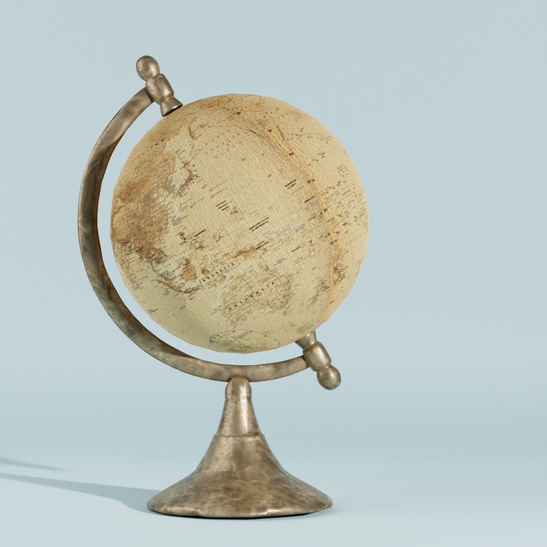 Globe Low-poly 3D model_3