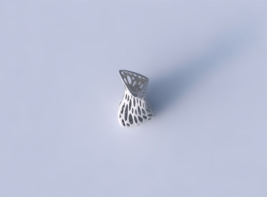 Vase twist puffy bent triangle with smooth organic lattice 3D print model_2