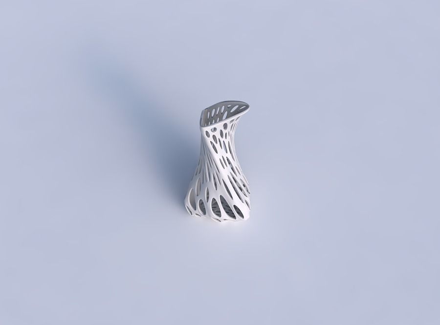 Vase twist puffy bent triangle with smooth organic lattice 3D print model_1