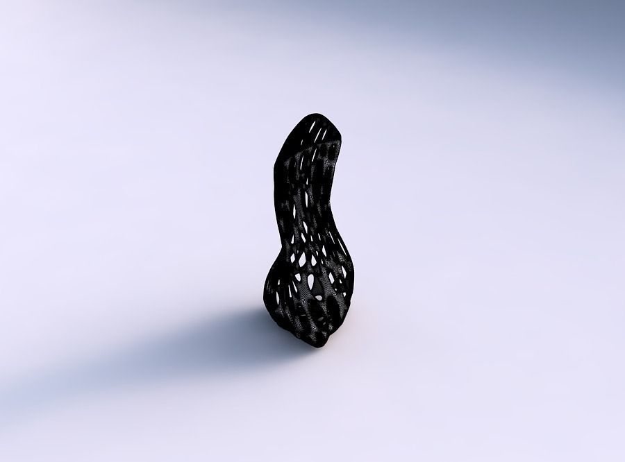Vase twist puffy bent triangle with smooth organic lattice 3D print model_5