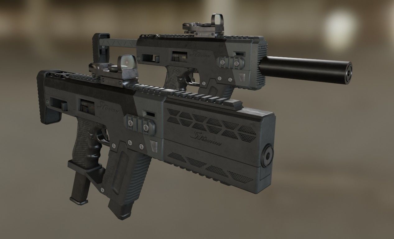 SRU-PDW-K Pistol Carbine Kit Low-poly 3D model_4