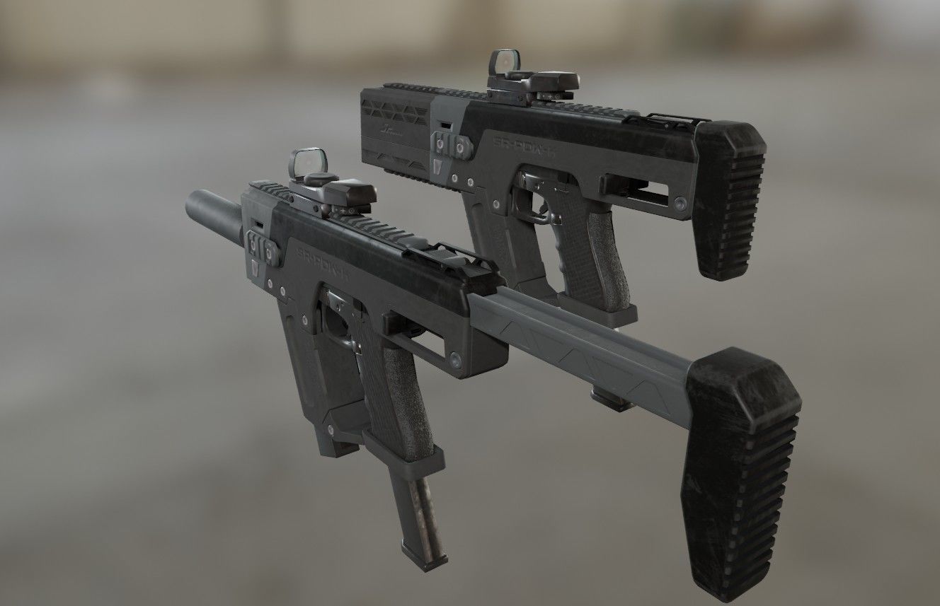 SRU-PDW-K Pistol Carbine Kit Low-poly 3D model_3
