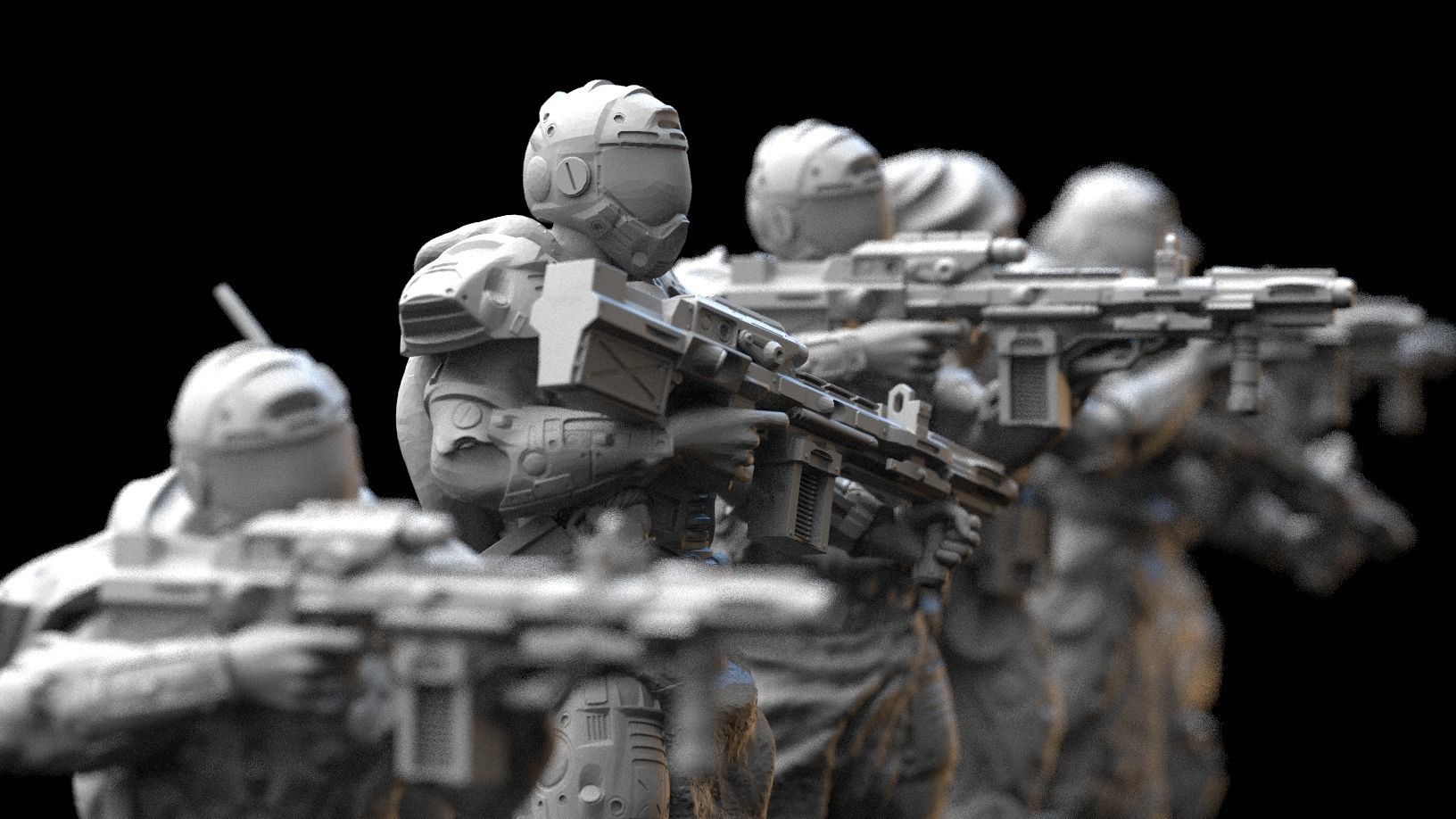 Scifi Infantry Squad 3D print model_4