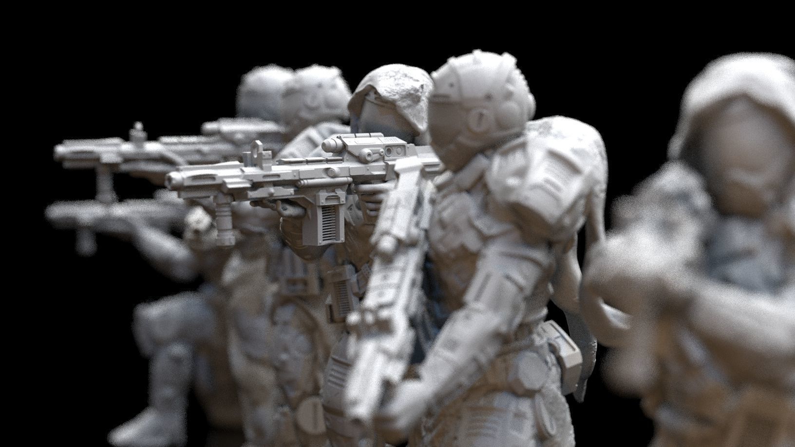 Scifi Infantry Squad 3D print model_3