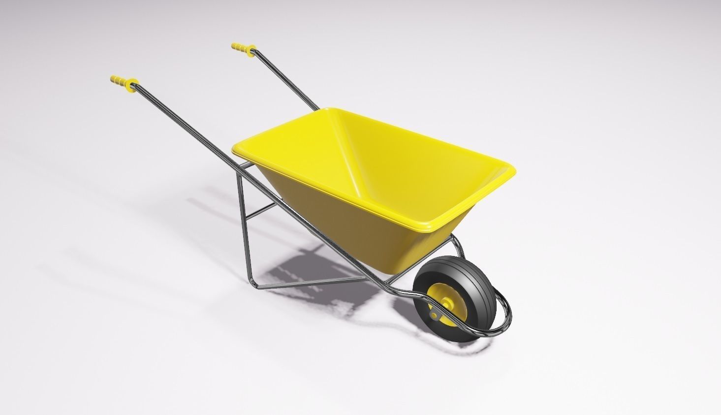well made wheel barrow Low-poly 3D model_6