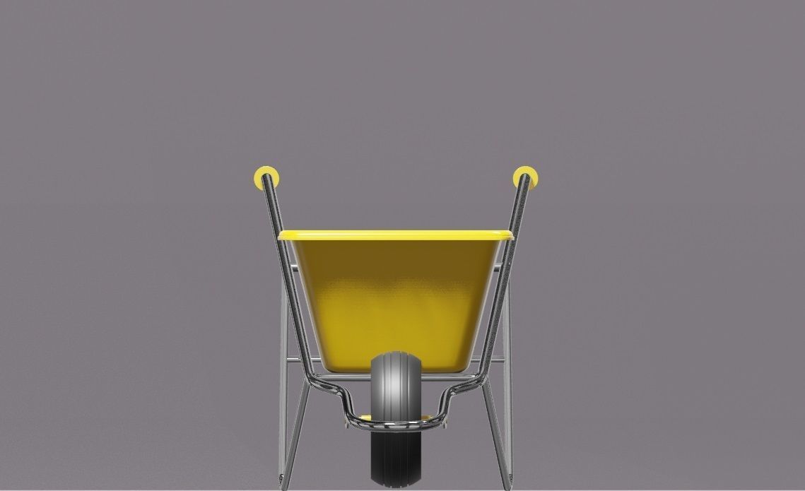 well made wheel barrow Low-poly 3D model_1