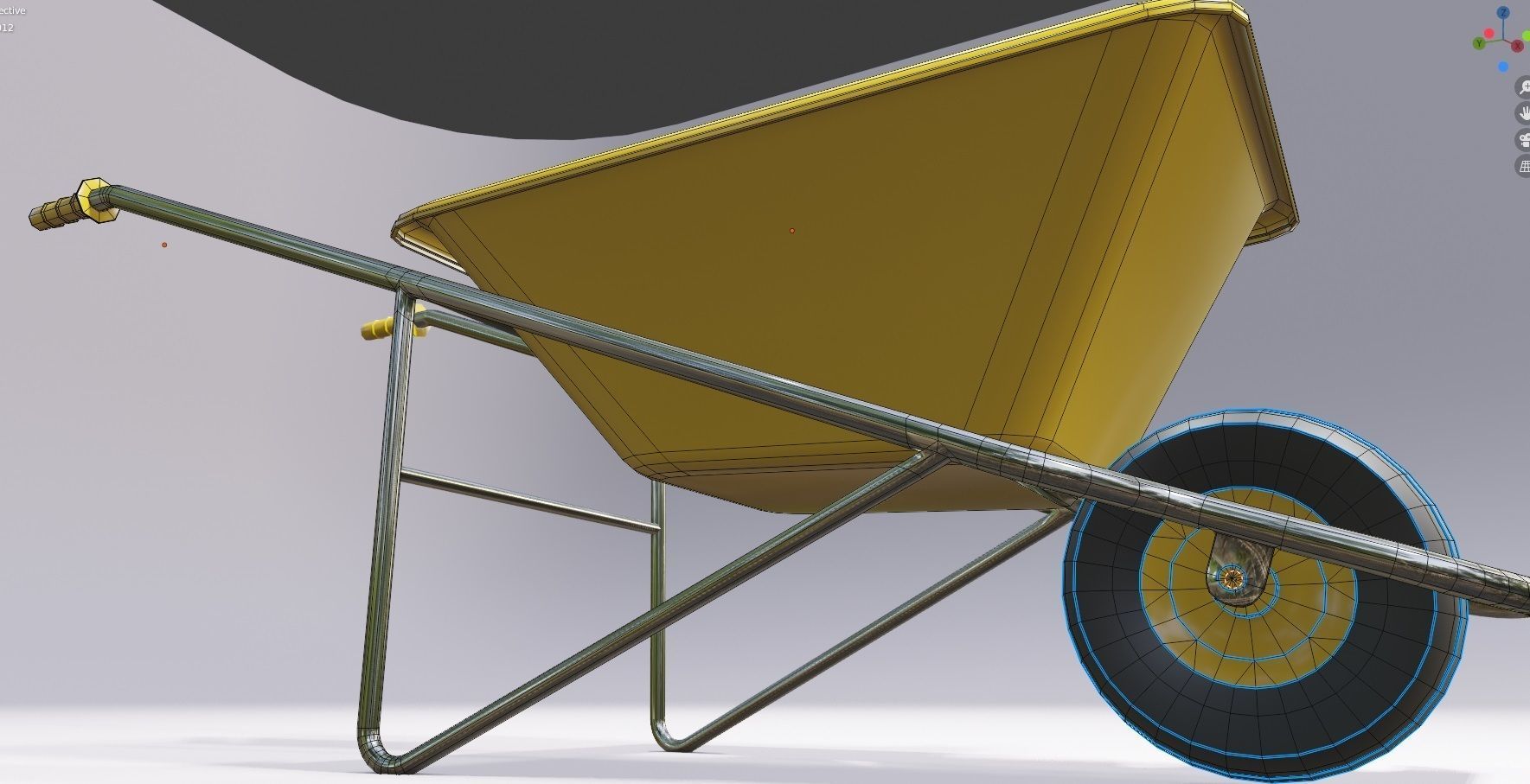 well made wheel barrow Low-poly 3D model_4