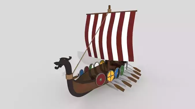 Low poly Viking Ship