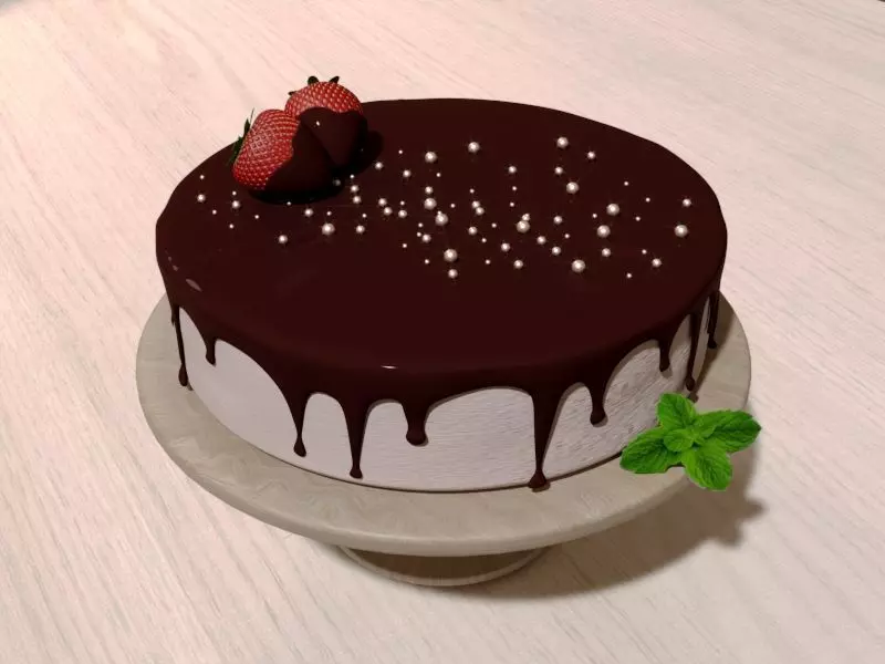 Chocolate Cake 3D model_0