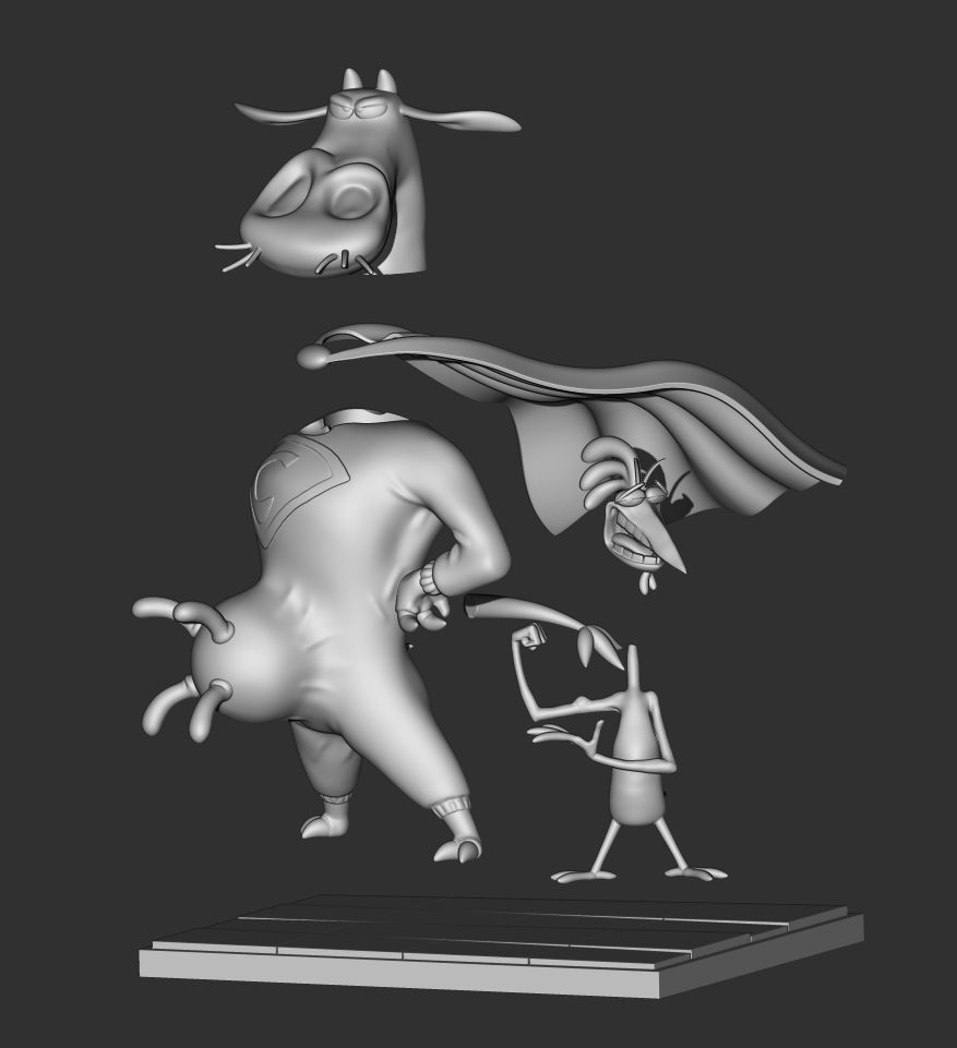 cow and chicken - 3d print model 3D print model_2