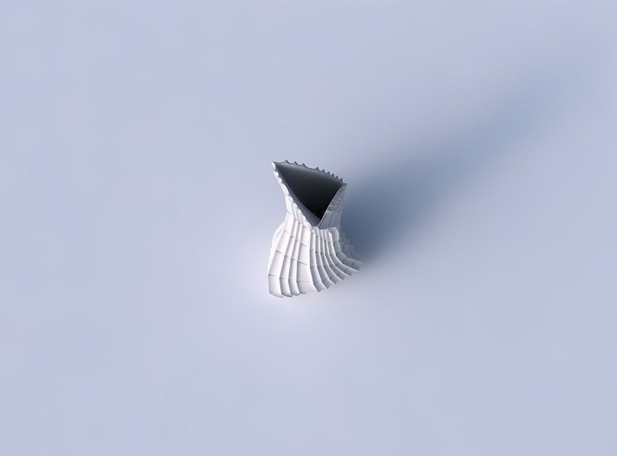 Vase twist puffy bent triangle with strange tiles 3D print model_2