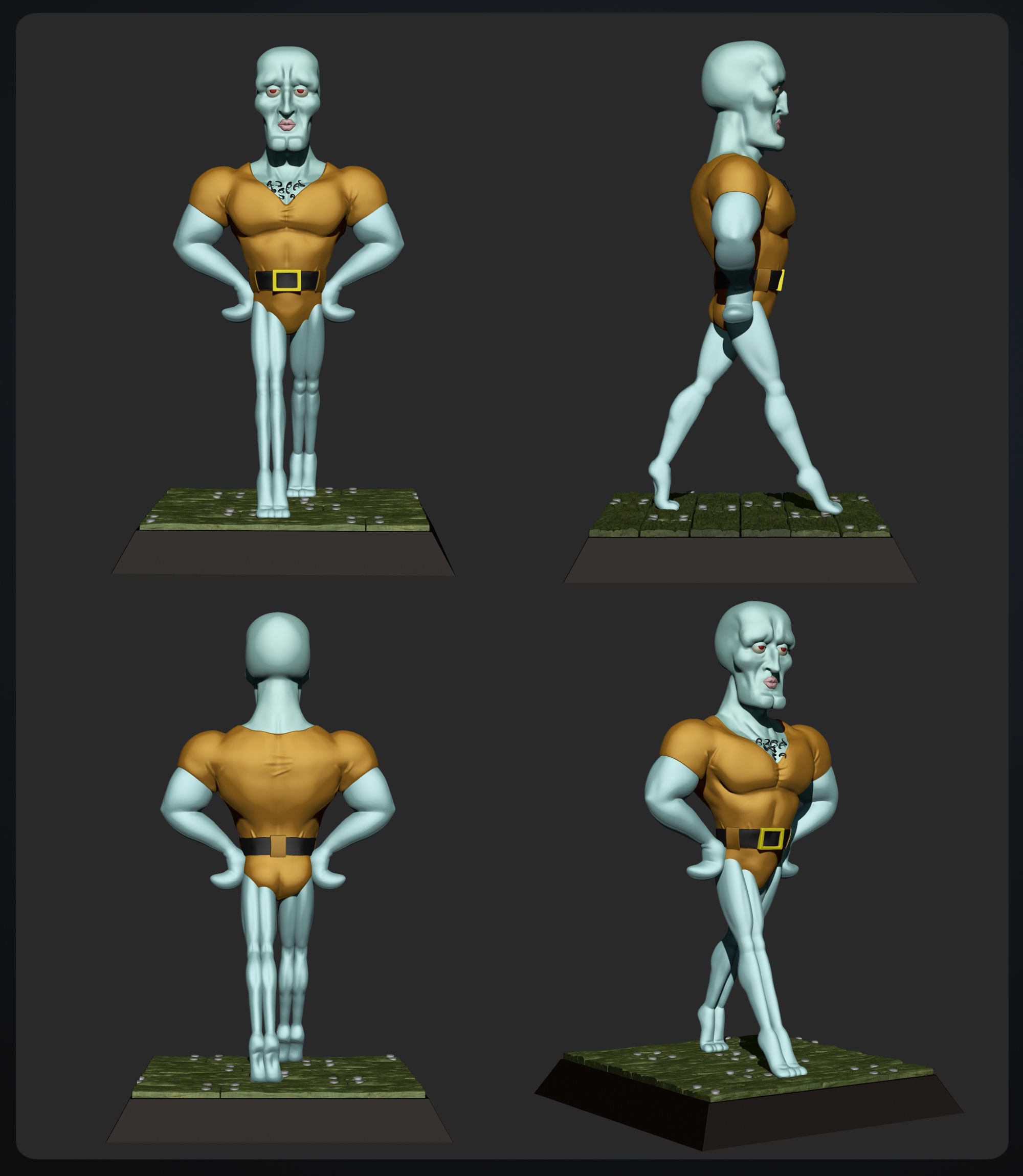handsome squidward - spongebob for 3d print model 3D print model_2