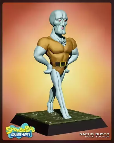 handsome squidward - spongebob for 3d print model 3D print model