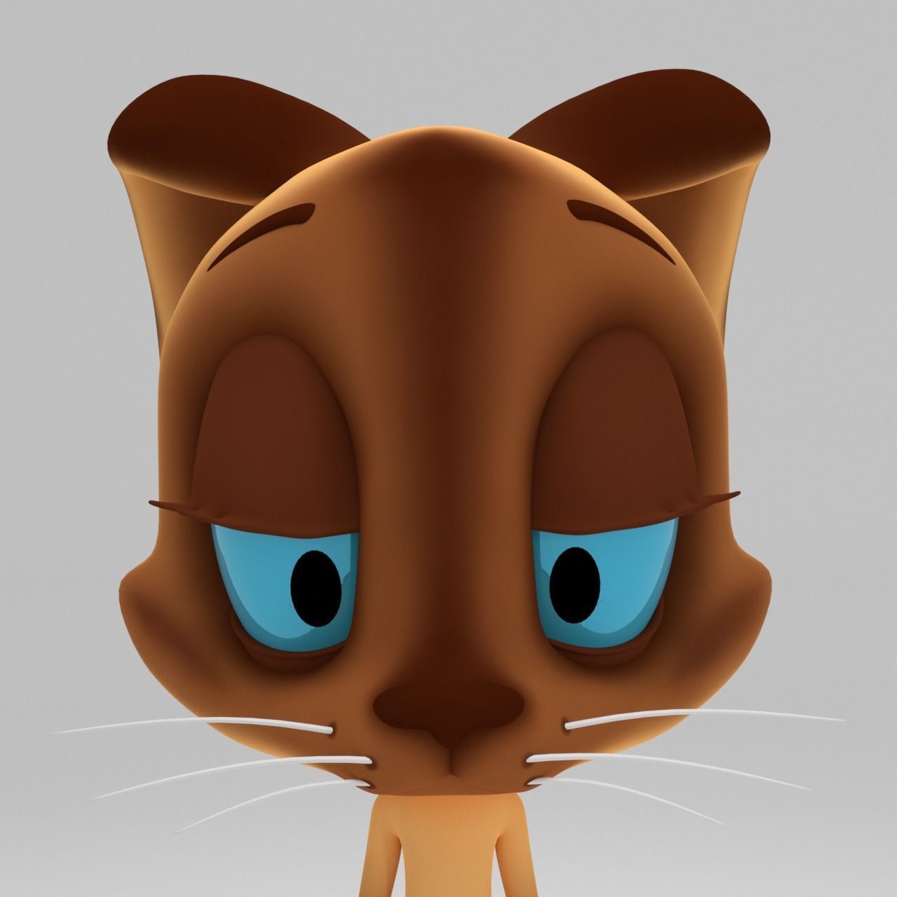 Stylized cartoon Cat rigged 3D model_12