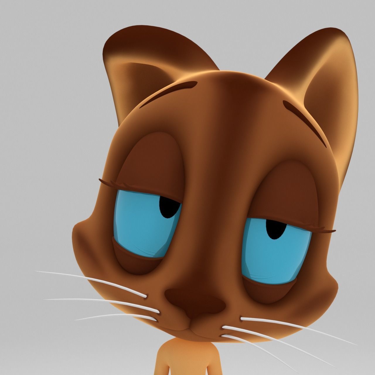 Stylized cartoon Cat rigged 3D model_10