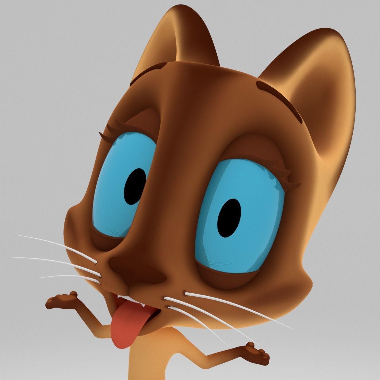 Stylized cartoon Cat rigged 3D model_14
