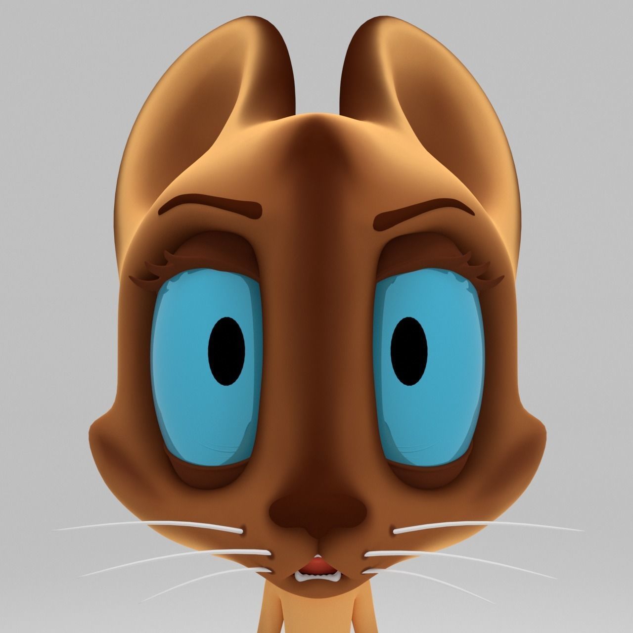 Stylized cartoon Cat rigged 3D model_9