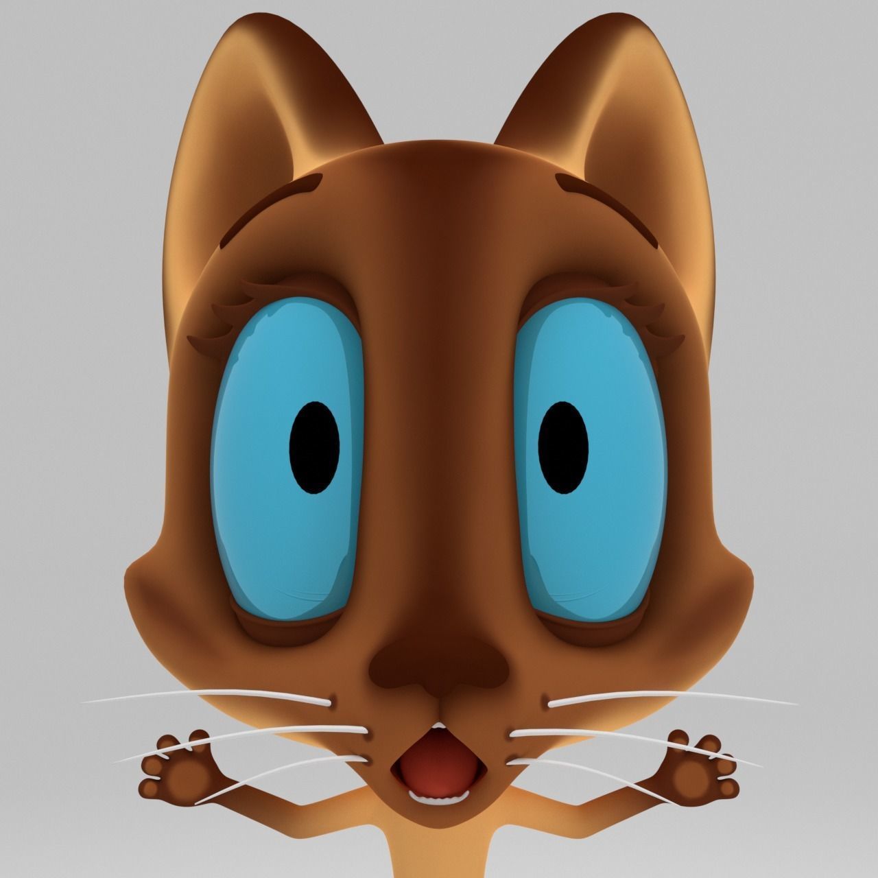 Stylized cartoon Cat rigged 3D model_11