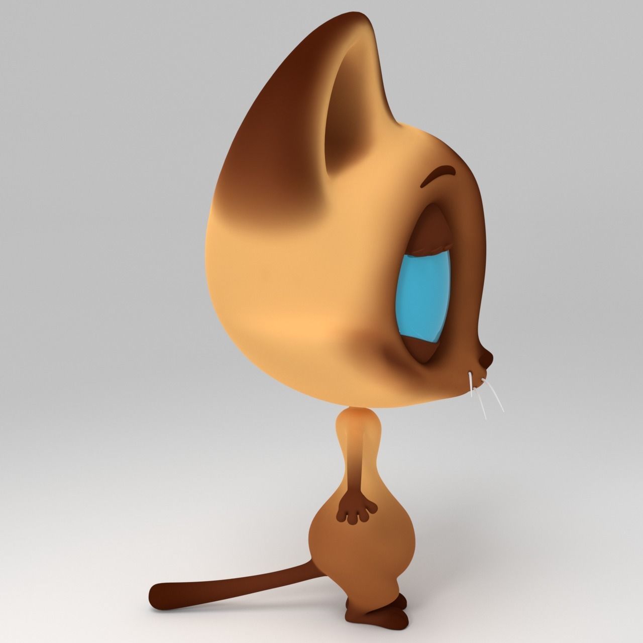 Stylized cartoon Cat rigged 3D model_5