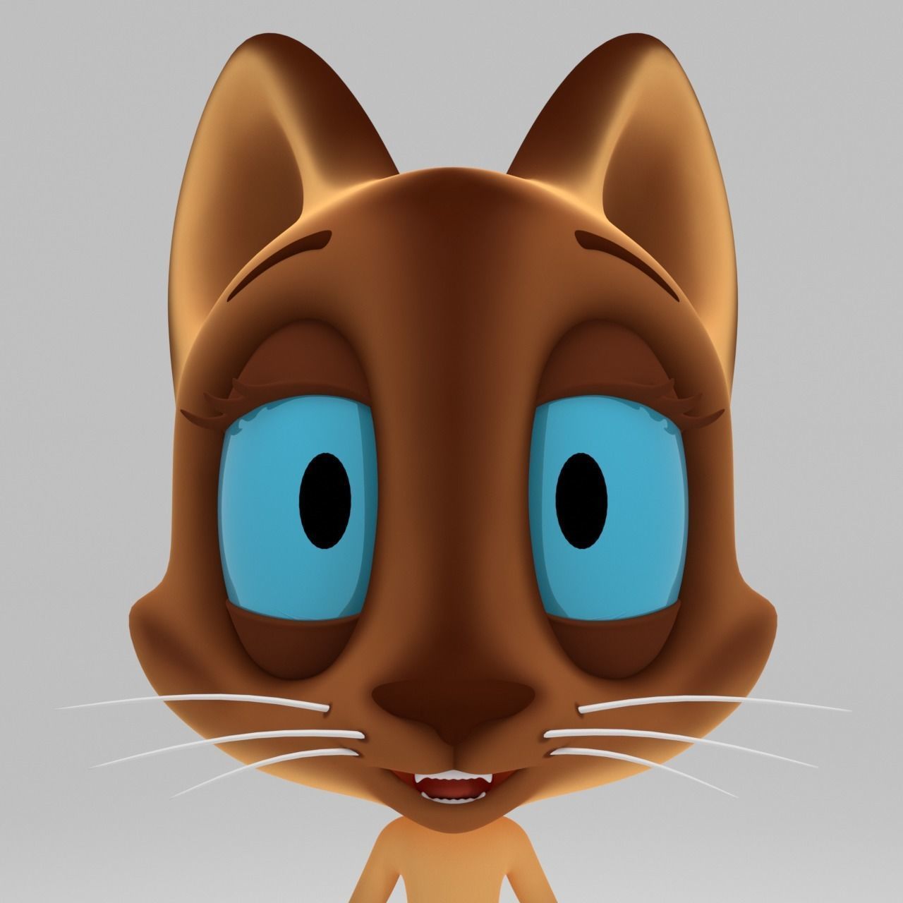 Stylized cartoon Cat rigged 3D model_13