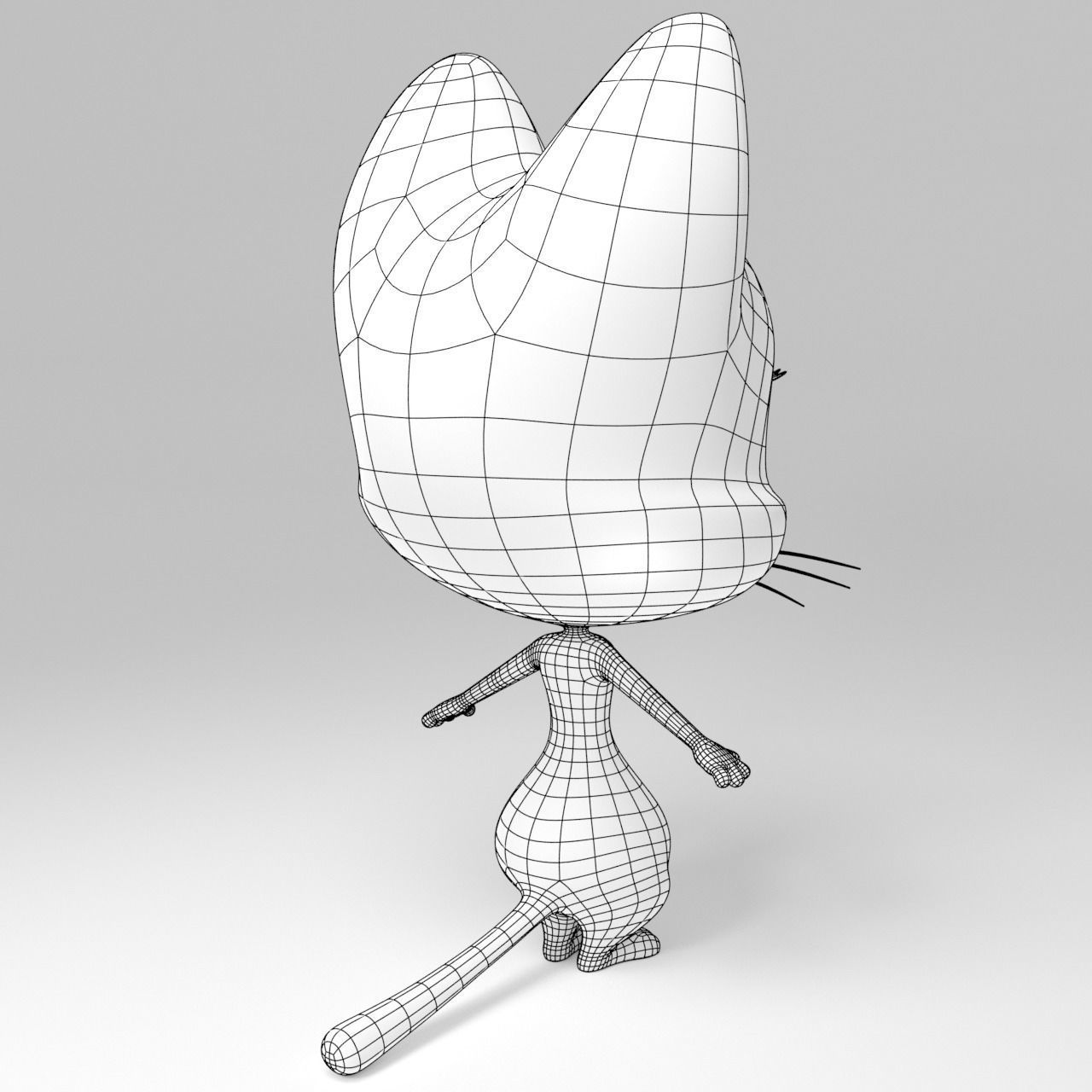 Stylized cartoon Cat rigged 3D model_17