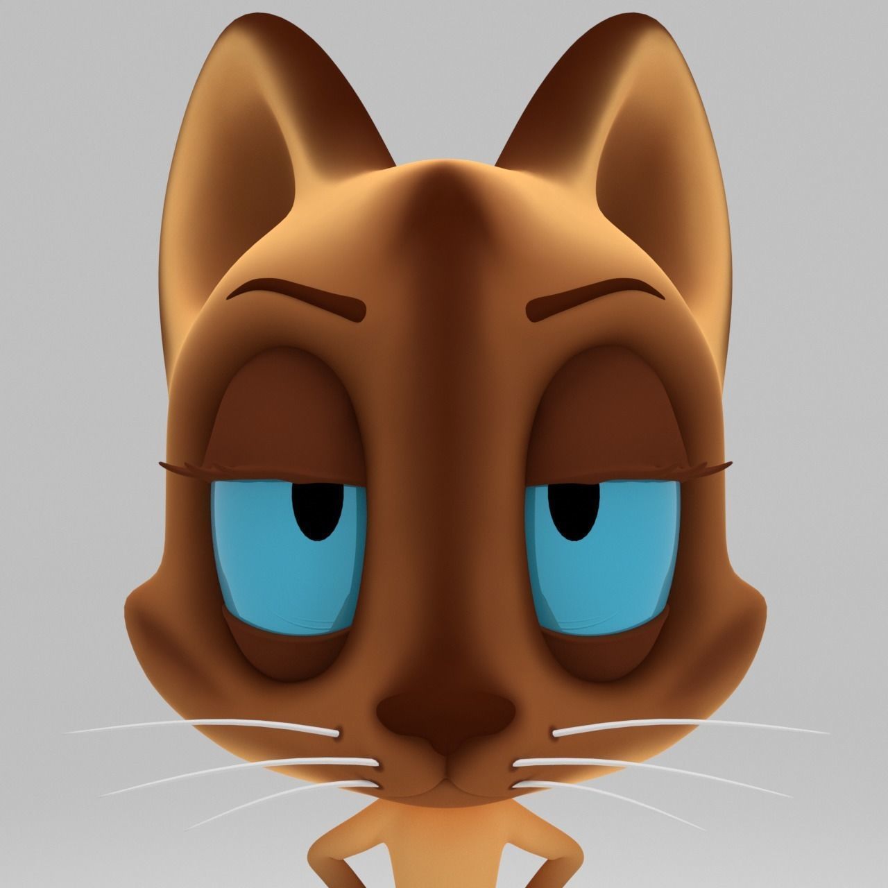 Stylized cartoon Cat rigged 3D model_7