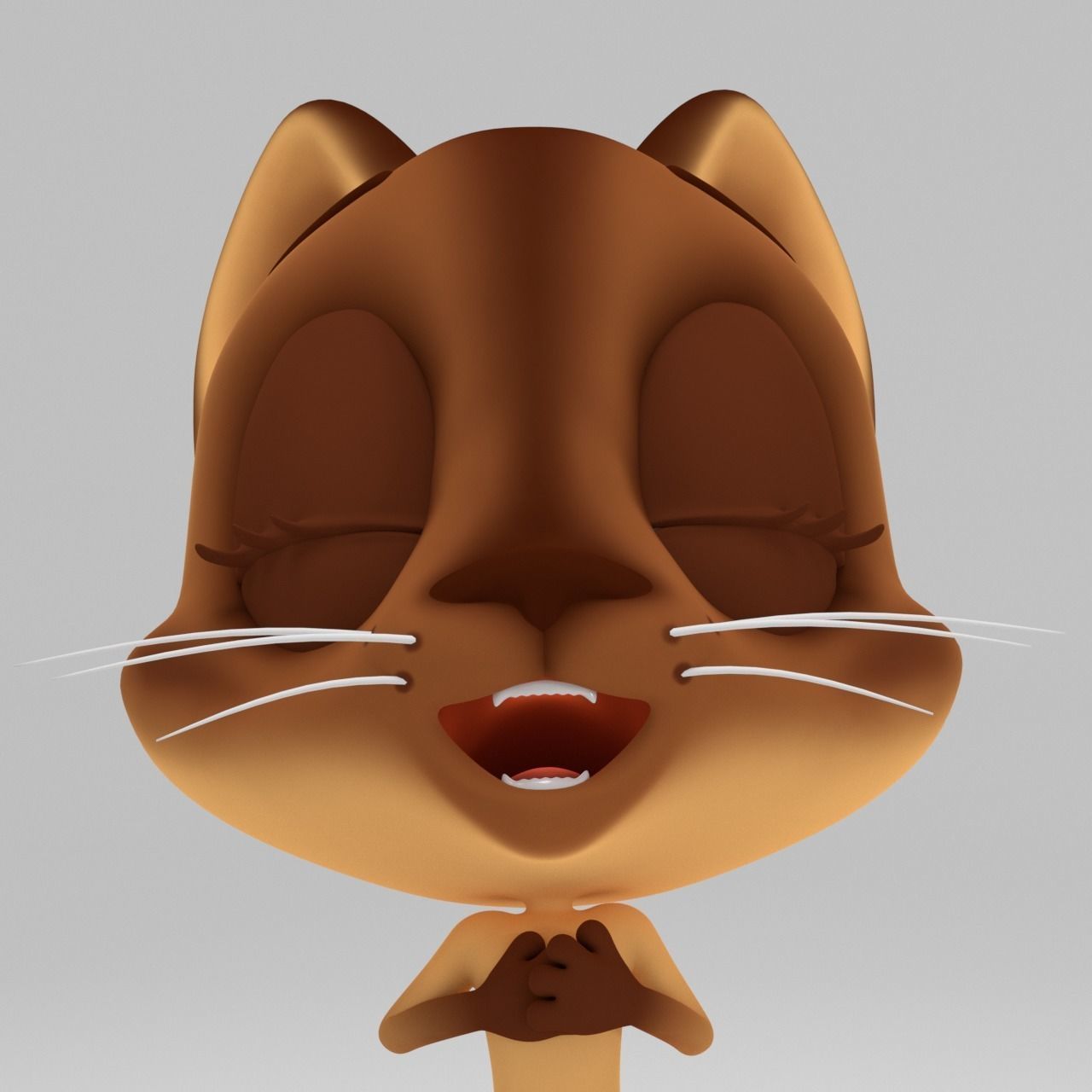 Stylized cartoon Cat rigged 3D model_8
