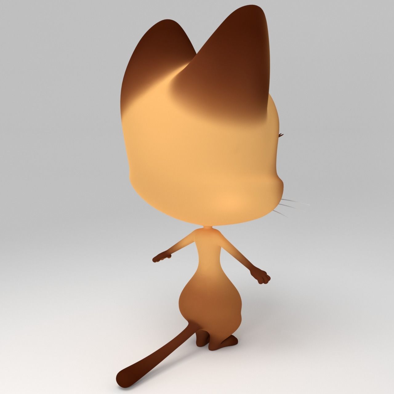 Stylized cartoon Cat rigged 3D model_6