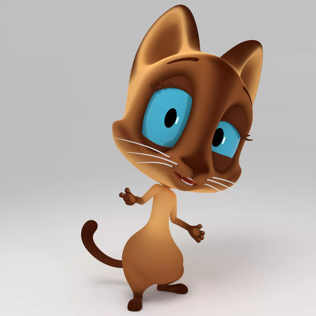 Stylized cartoon Cat rigged 3D model_0