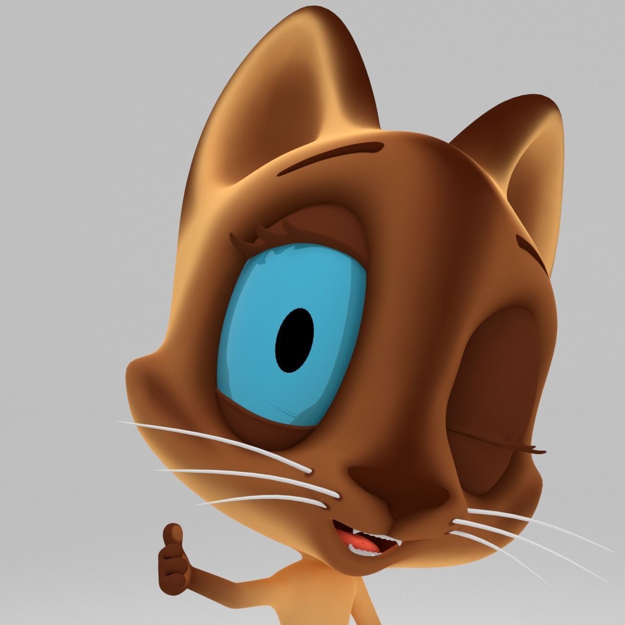 Stylized cartoon Cat rigged 3D model_15