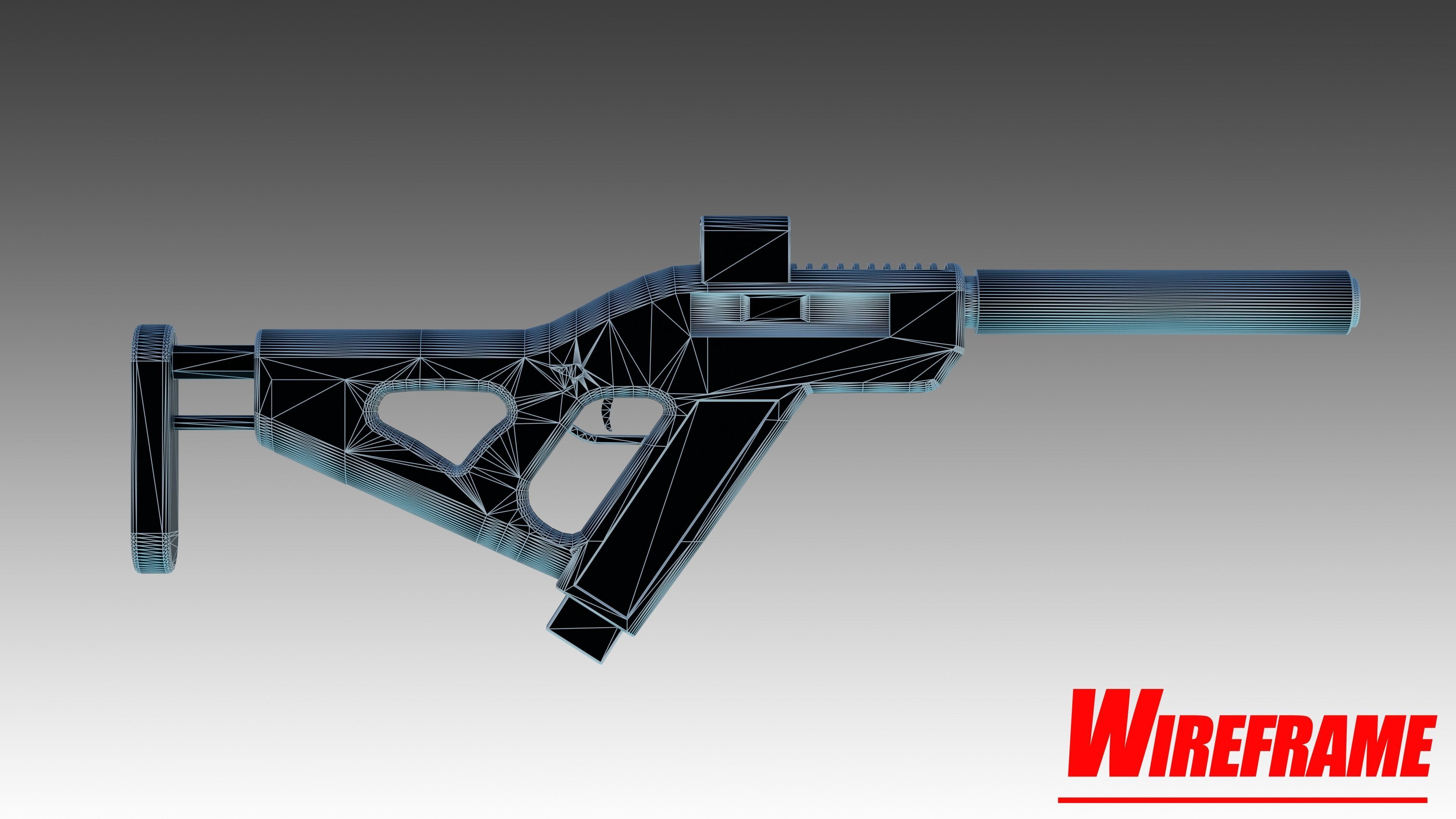 Whisper WR-51 SMG Low-poly 3D model_11