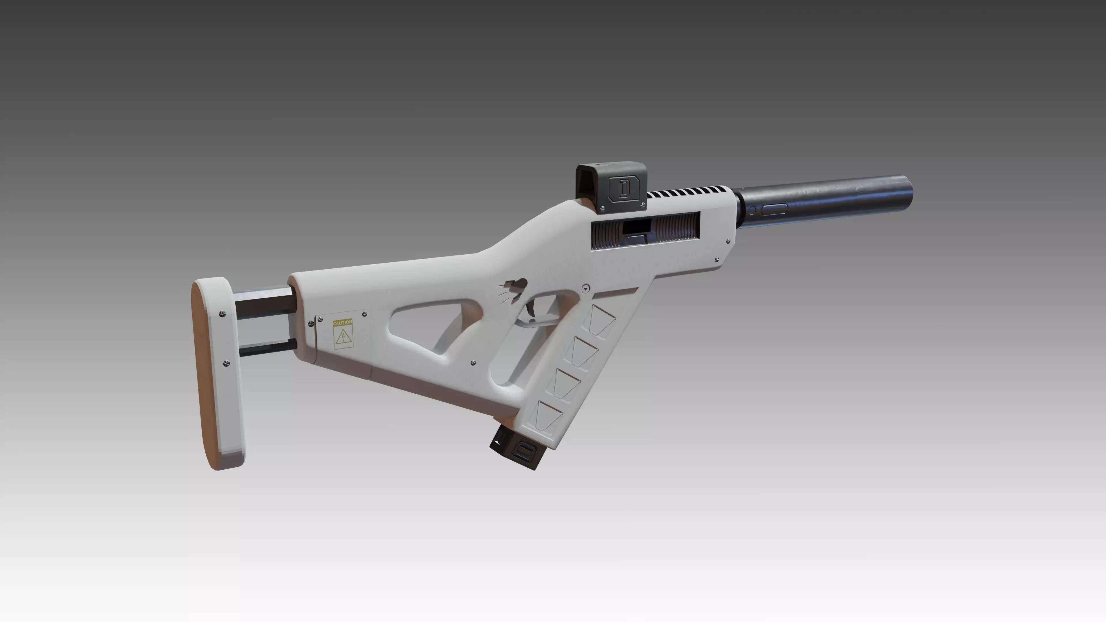 Whisper WR-51 SMG Low-poly 3D model_0