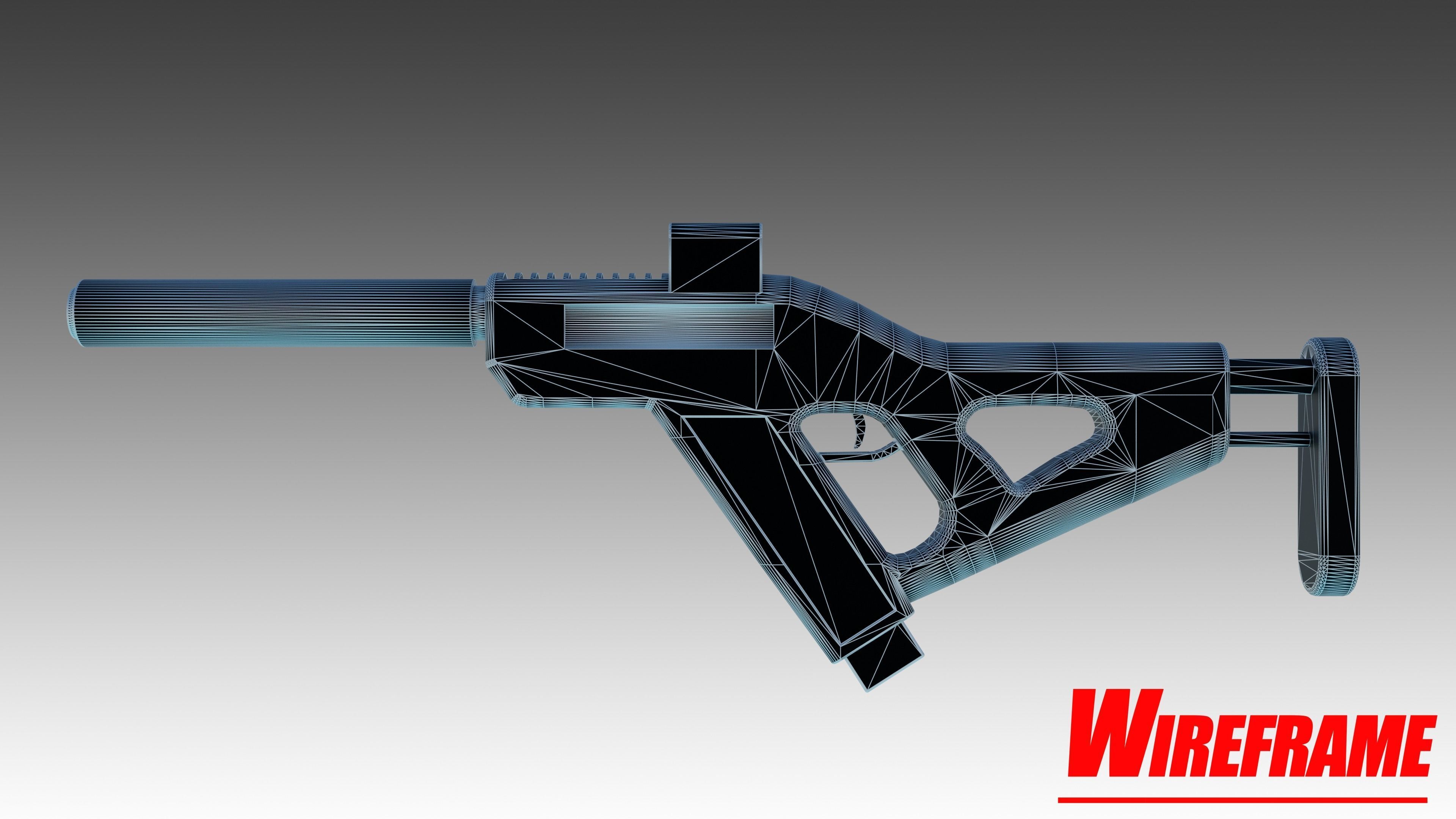 Whisper WR-51 SMG Low-poly 3D model_12