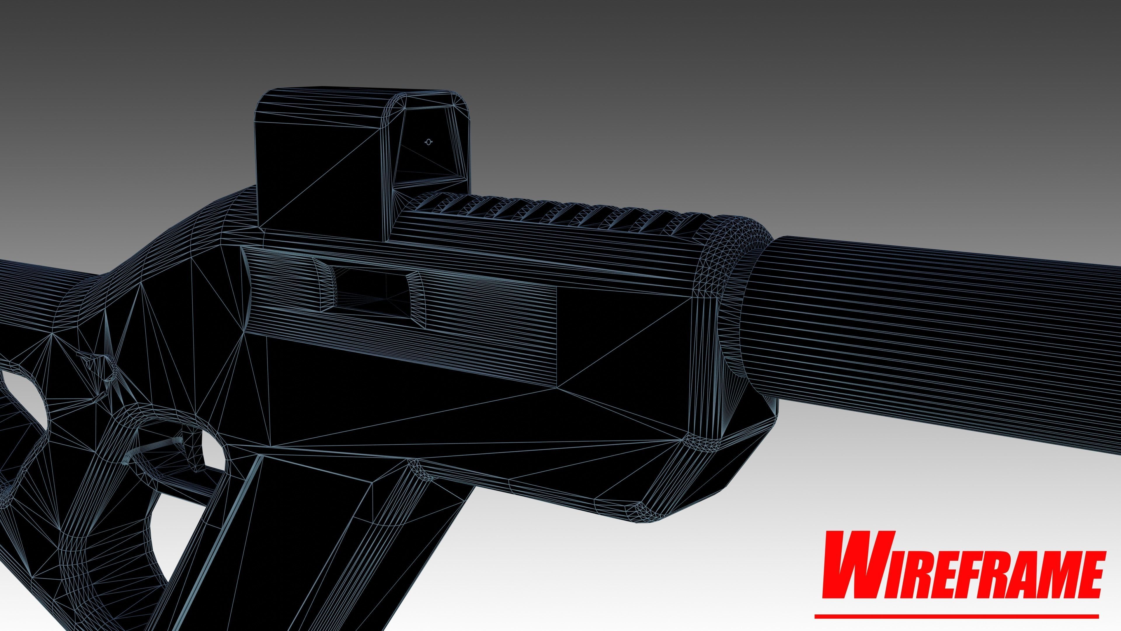 Whisper WR-51 SMG Low-poly 3D model_15