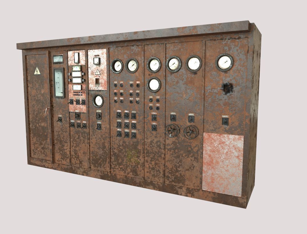 Old Abandoned Factory Control Panel 3D model_3