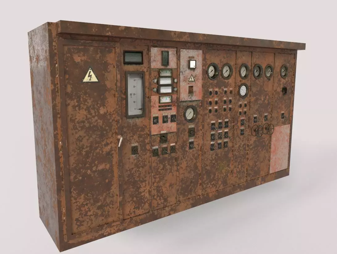 Old Abandoned Factory Control Panel 3D model_0