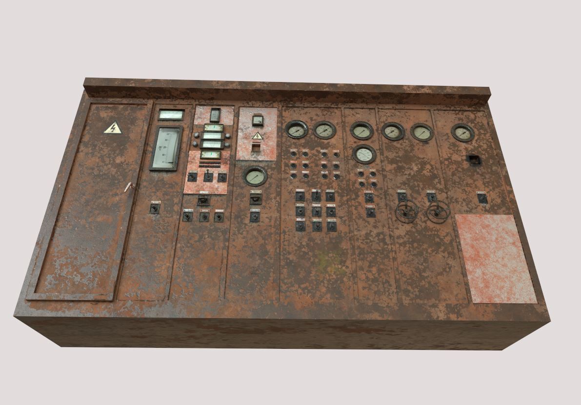 Old Abandoned Factory Control Panel 3D model_10