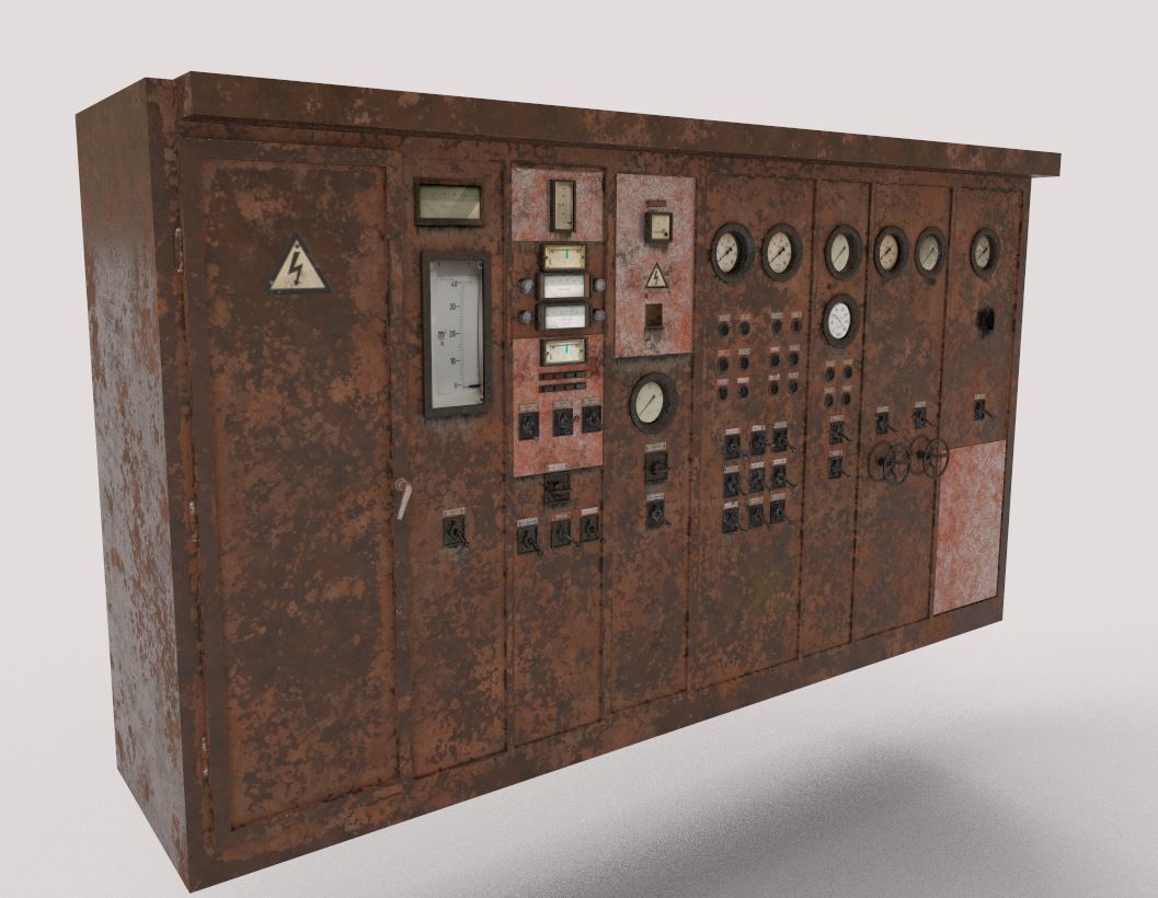 Old Abandoned Factory Control Panel 3D model_8