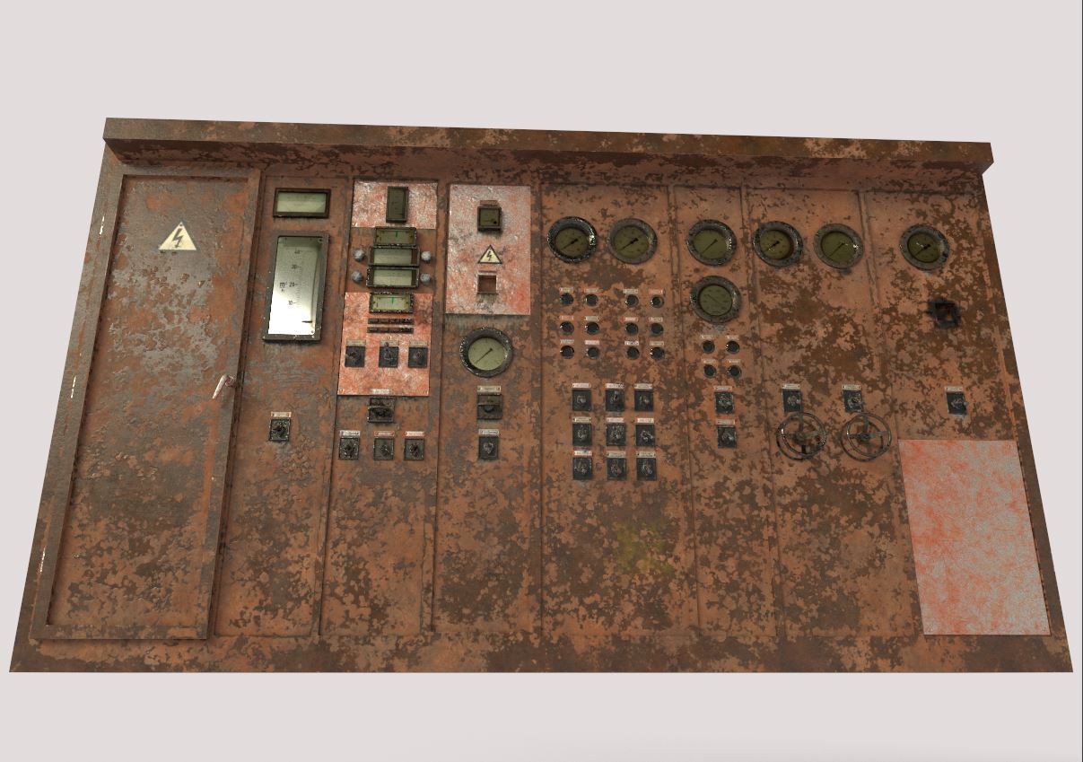 Old Abandoned Factory Control Panel 3D model_5