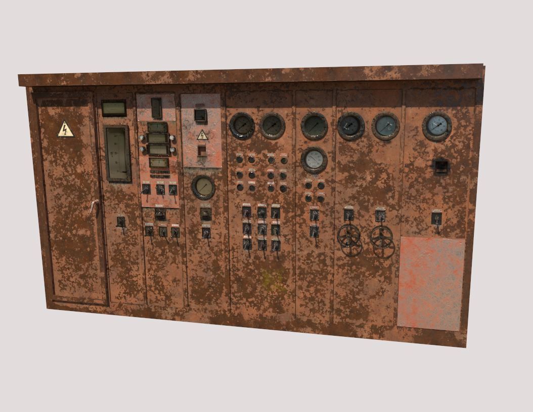 Old Abandoned Factory Control Panel 3D model_11