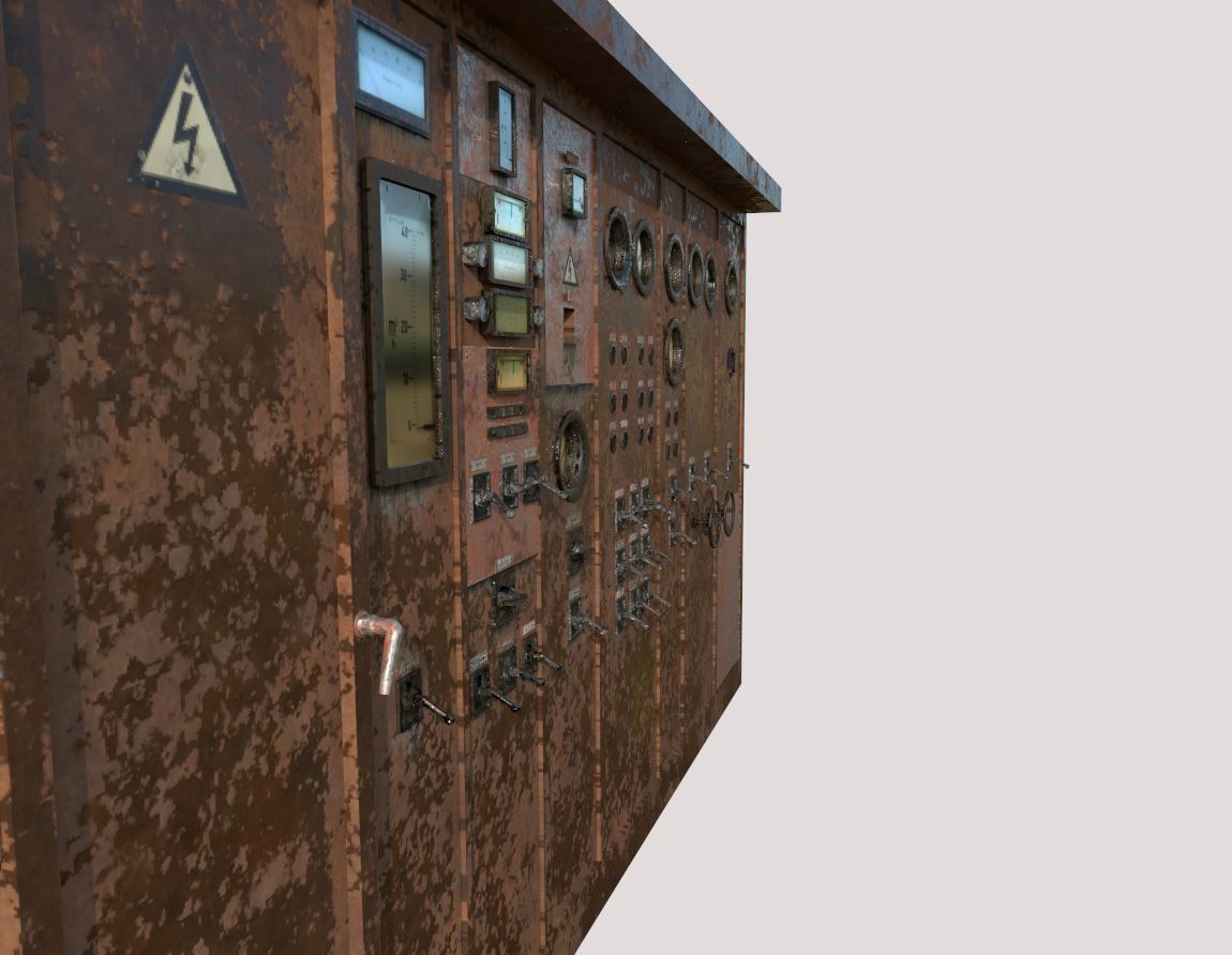 Old Abandoned Factory Control Panel 3D model_2
