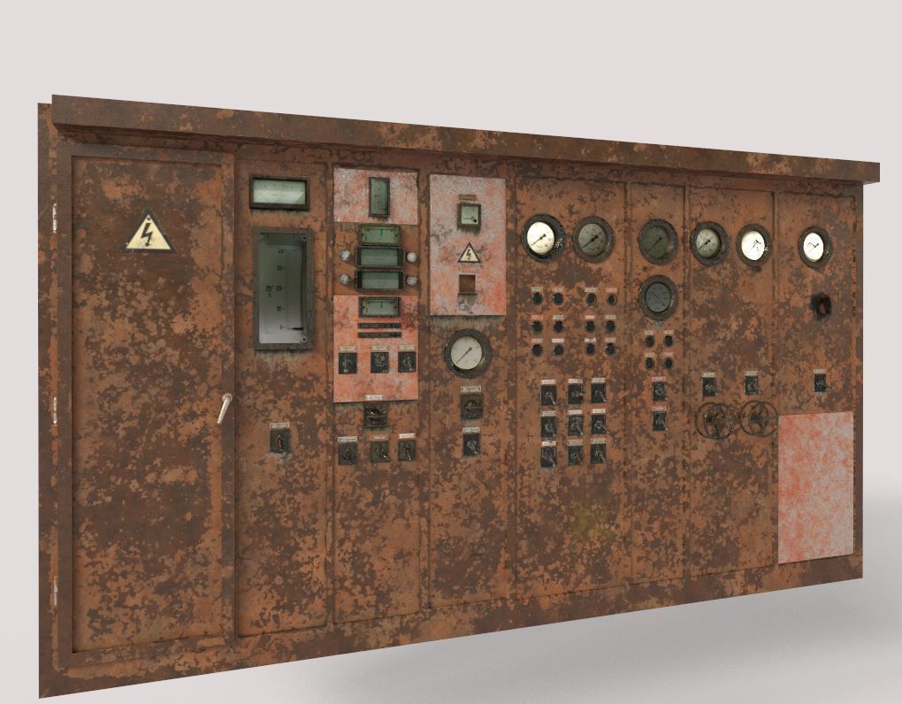 Old Abandoned Factory Control Panel 3D model_4