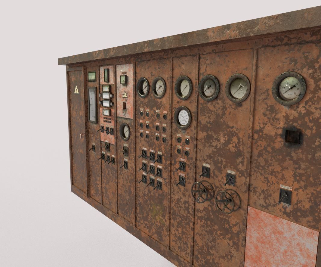 Old Abandoned Factory Control Panel 3D model_6