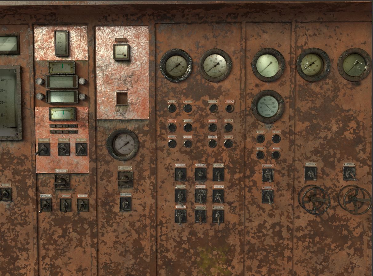 Old Abandoned Factory Control Panel 3D model_14