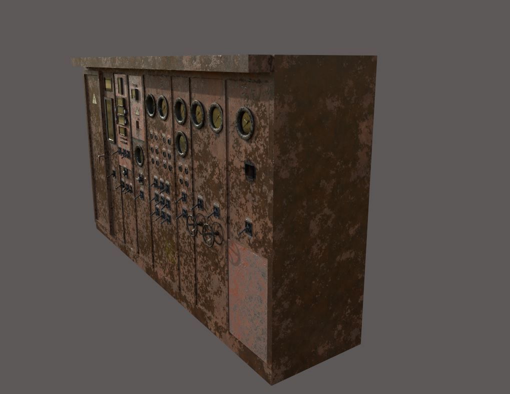 Old Abandoned Factory Control Panel 3D model_1