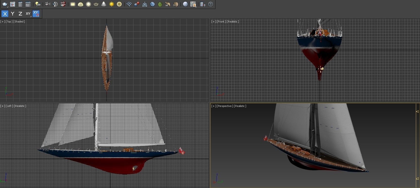 J-Class Yacht ENDEAVOUR JK4 3D model_13