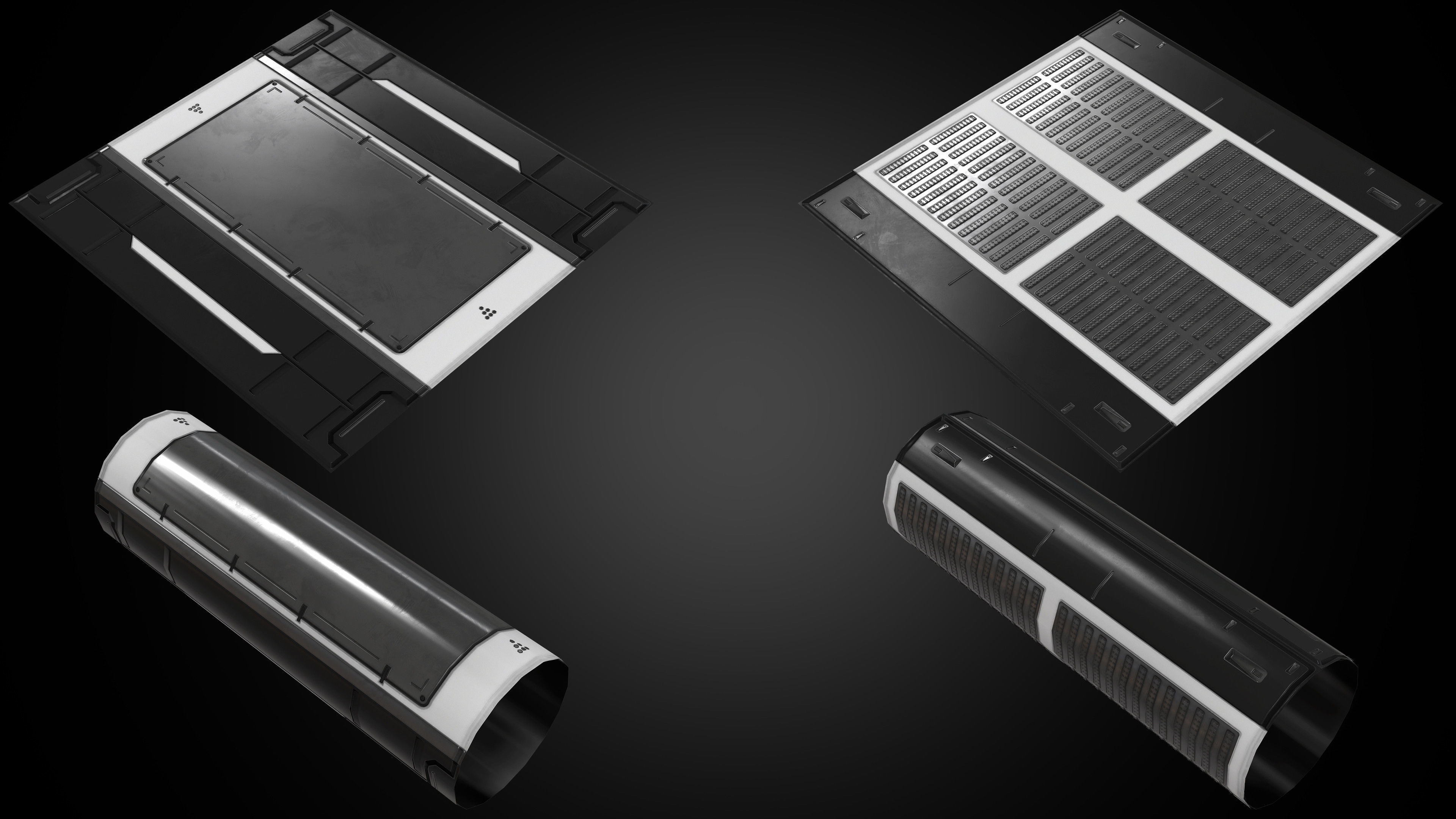 Sci-Fi Panels Low Poly Low-poly 3D model_10