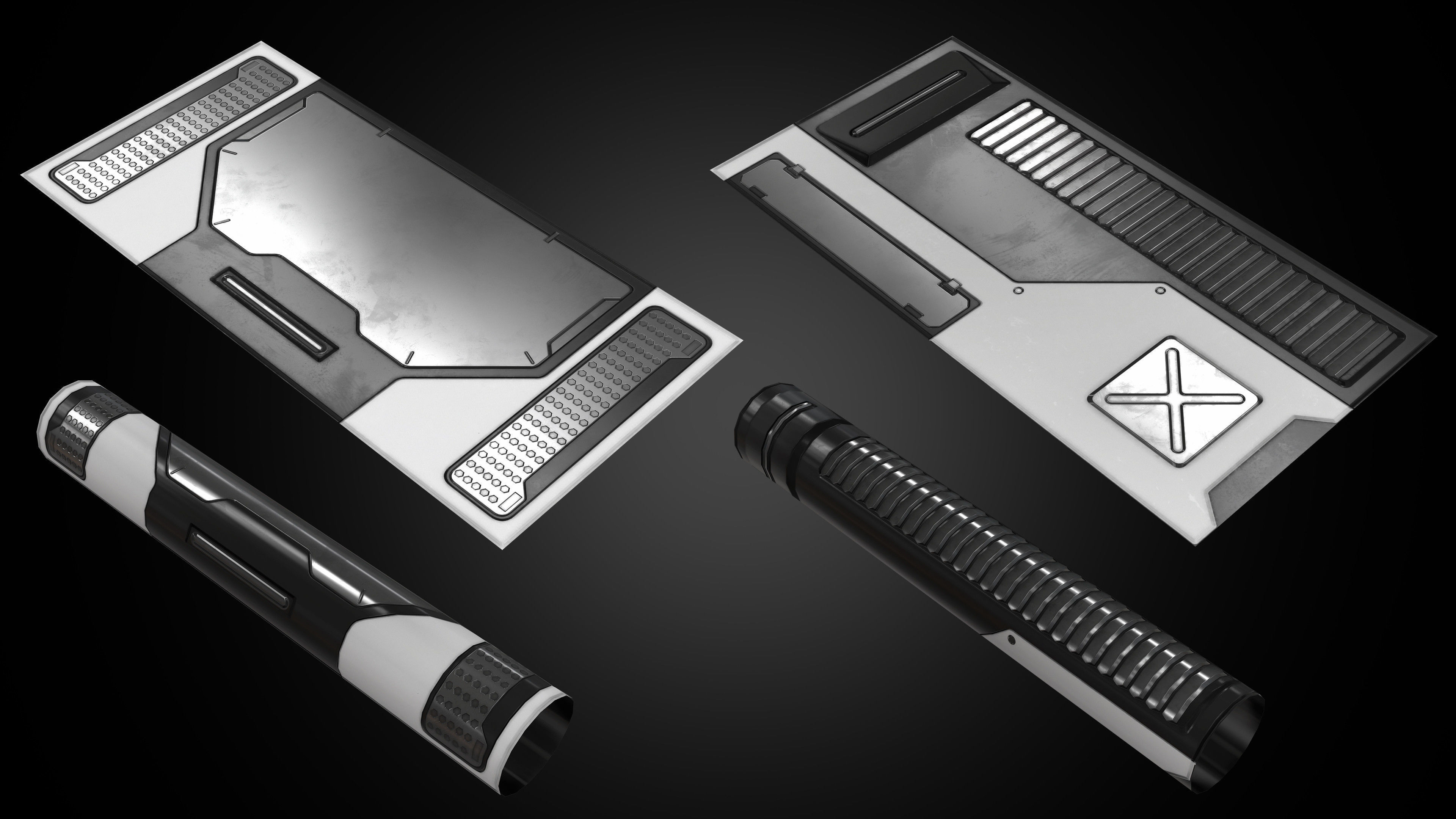 Sci-Fi Panels Low Poly Low-poly 3D model_7