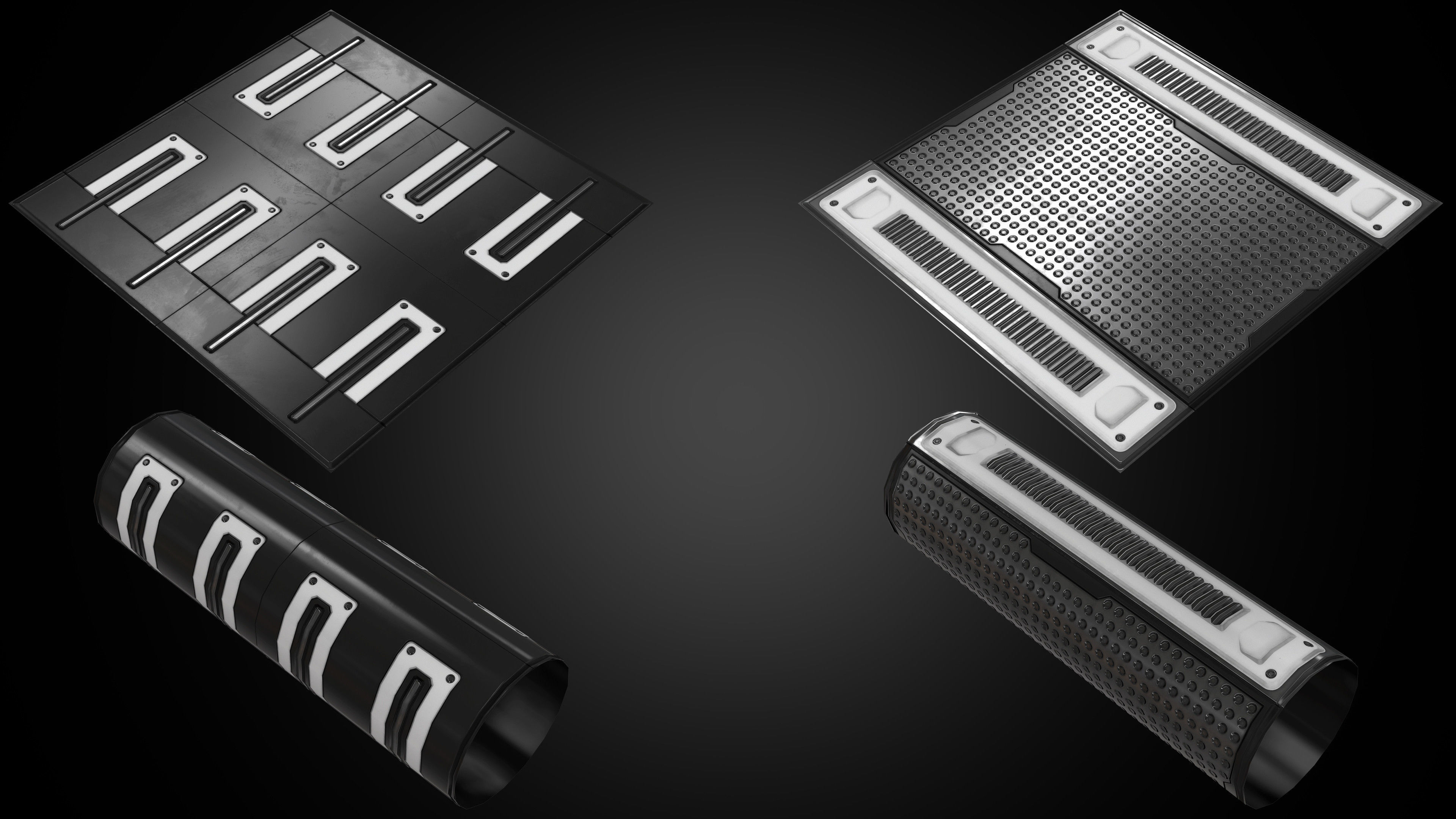 Sci-Fi Panels Low Poly Low-poly 3D model_12