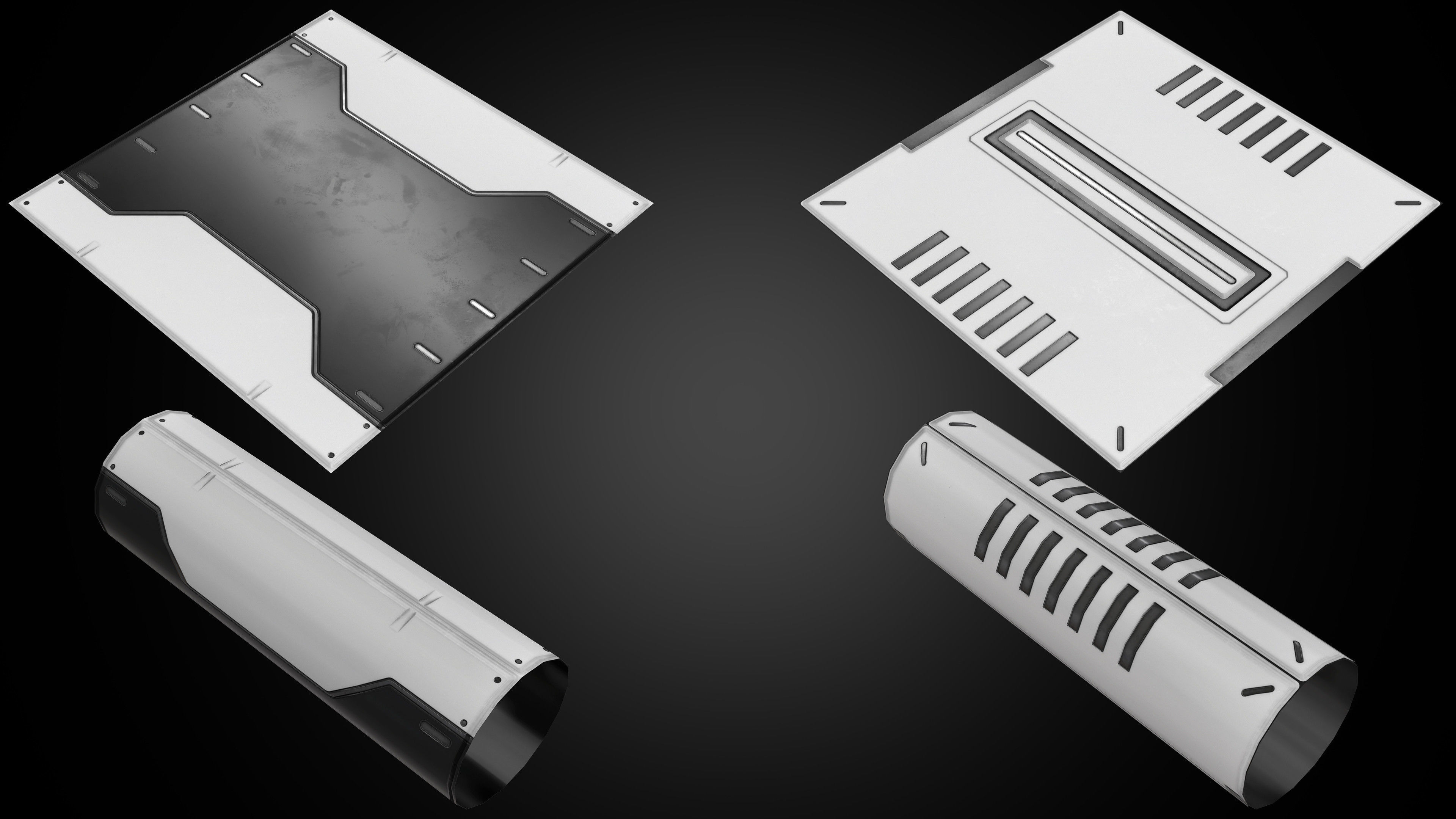 Sci-Fi Panels Low Poly Low-poly 3D model_8